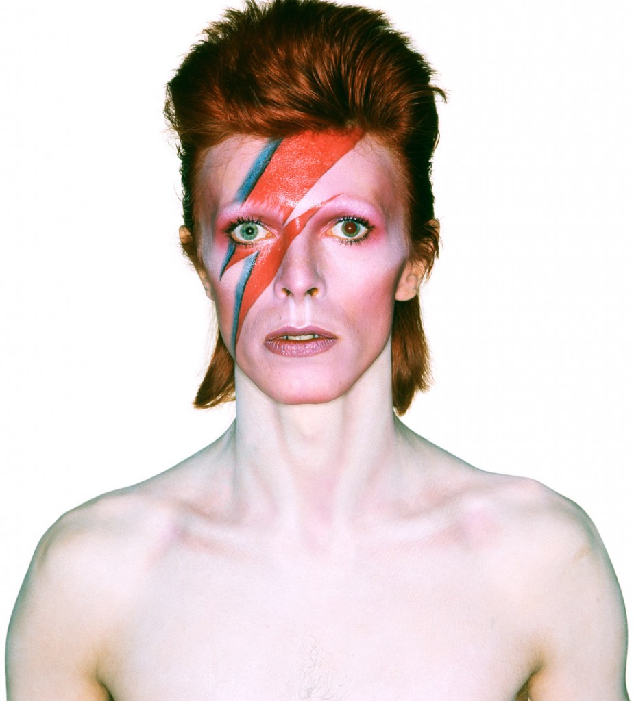David Bowie Album cover shoot for Aladdin Sane, 1973